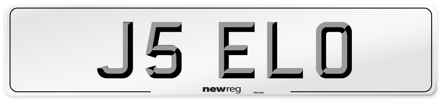 J5 ELO Number Plate from New Reg
